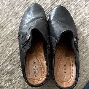 Mitchel M Black Leather Slip-On Shoes
